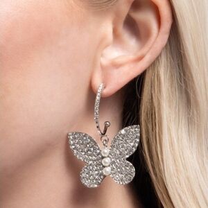 Elegant Silver Butterfly Earrings